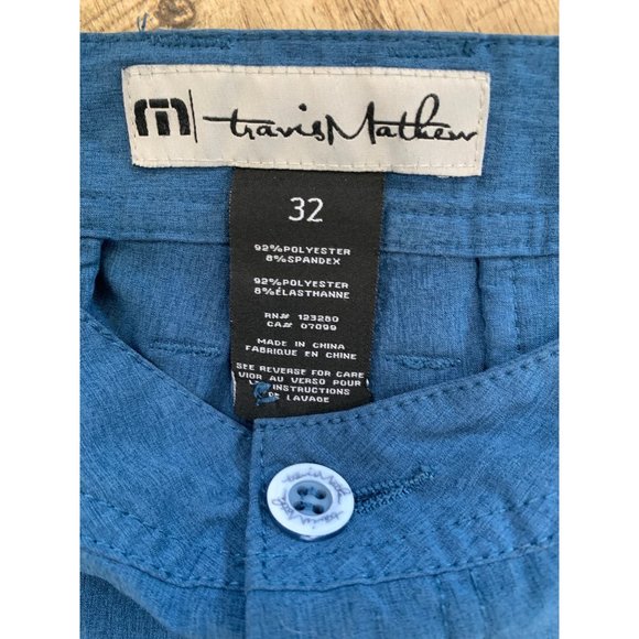 Travis Mathew Flat Front Golf Active Shorts Blue Men's Size 32 - Picture 2 of 7